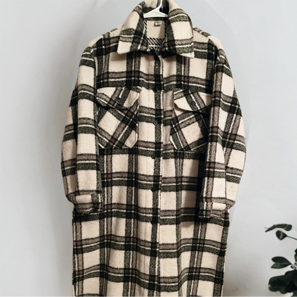 Storets Plaid Winter Coat Shacket Size S/M - Picture 1 of 6